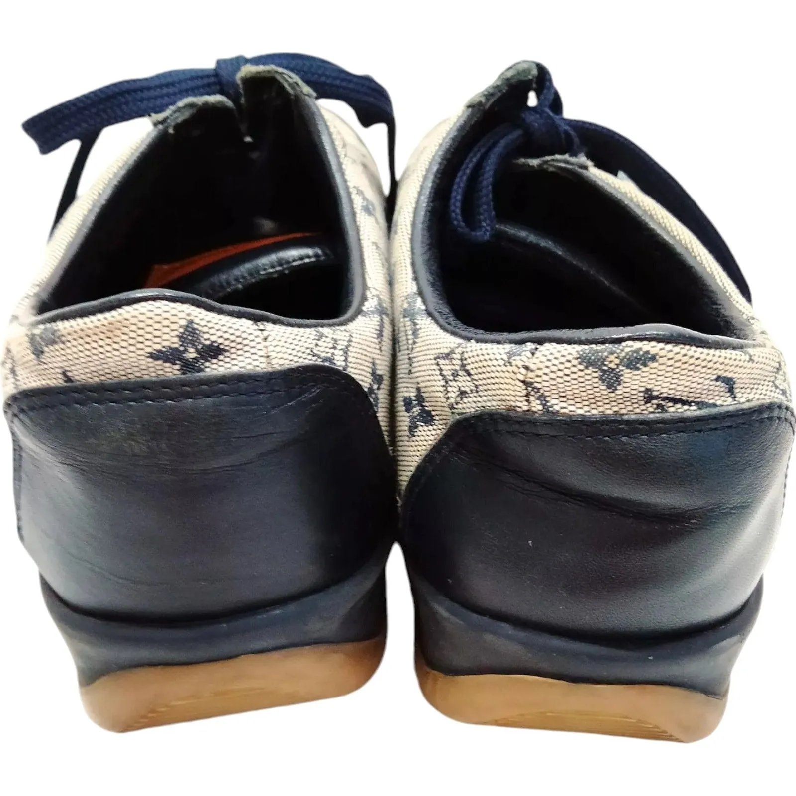 024243AT (S3) Louis Vuitton Shoe Sneakers Women Navy Blue Monogram