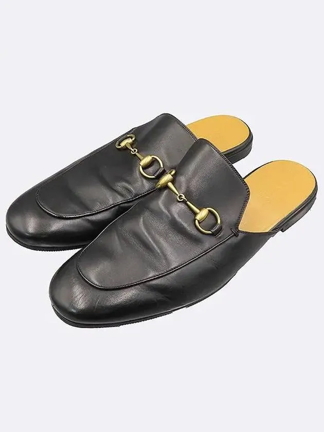 426219 Black Color Kings Horsebit Leather Mule Princetown Bloafer Shoes 10