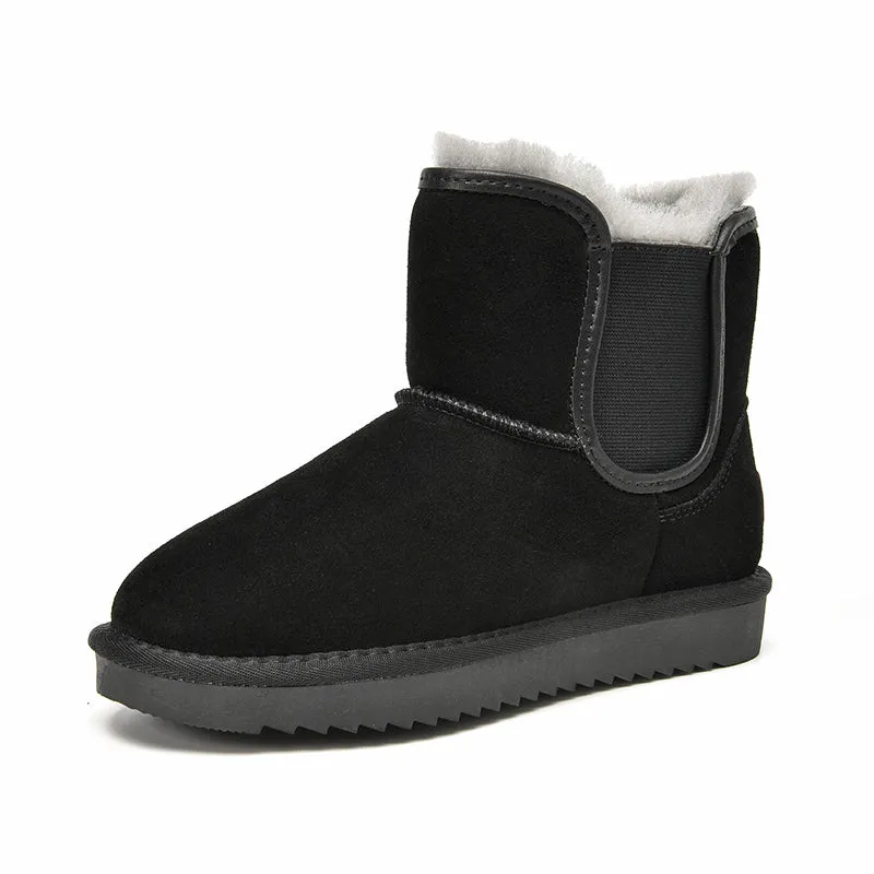 BeauToday Suede Leather Warm Snow Boots for Women
