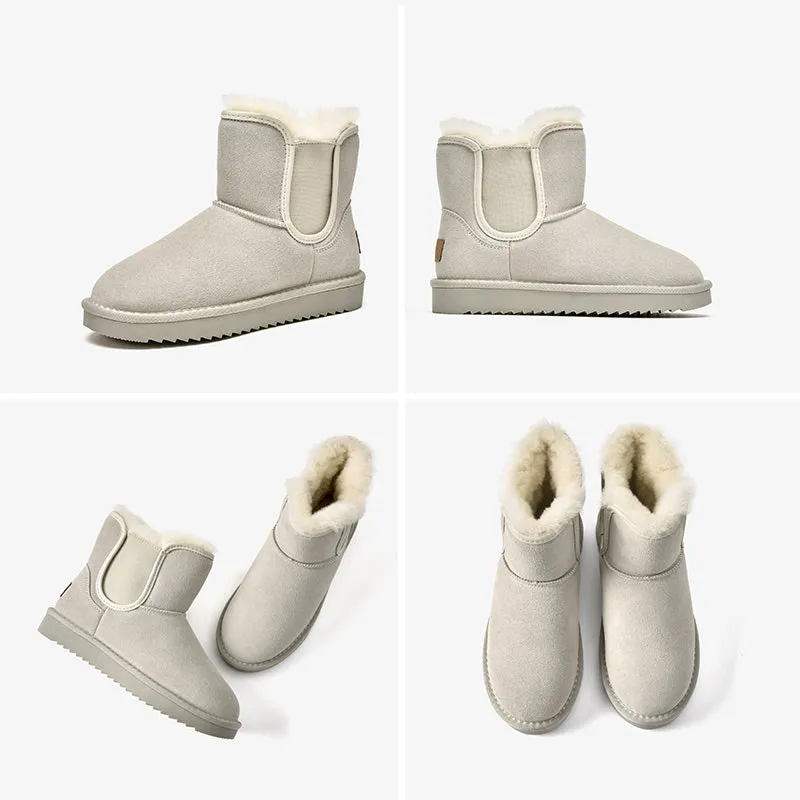 BeauToday Suede Leather Warm Snow Boots for Women