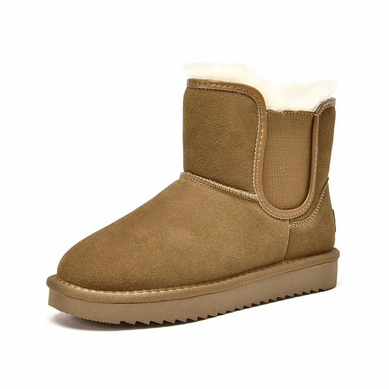 BeauToday Suede Leather Warm Snow Boots for Women