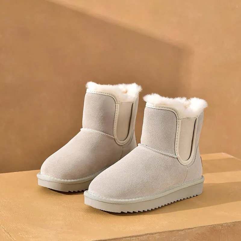 BeauToday Suede Leather Warm Snow Boots for Women
