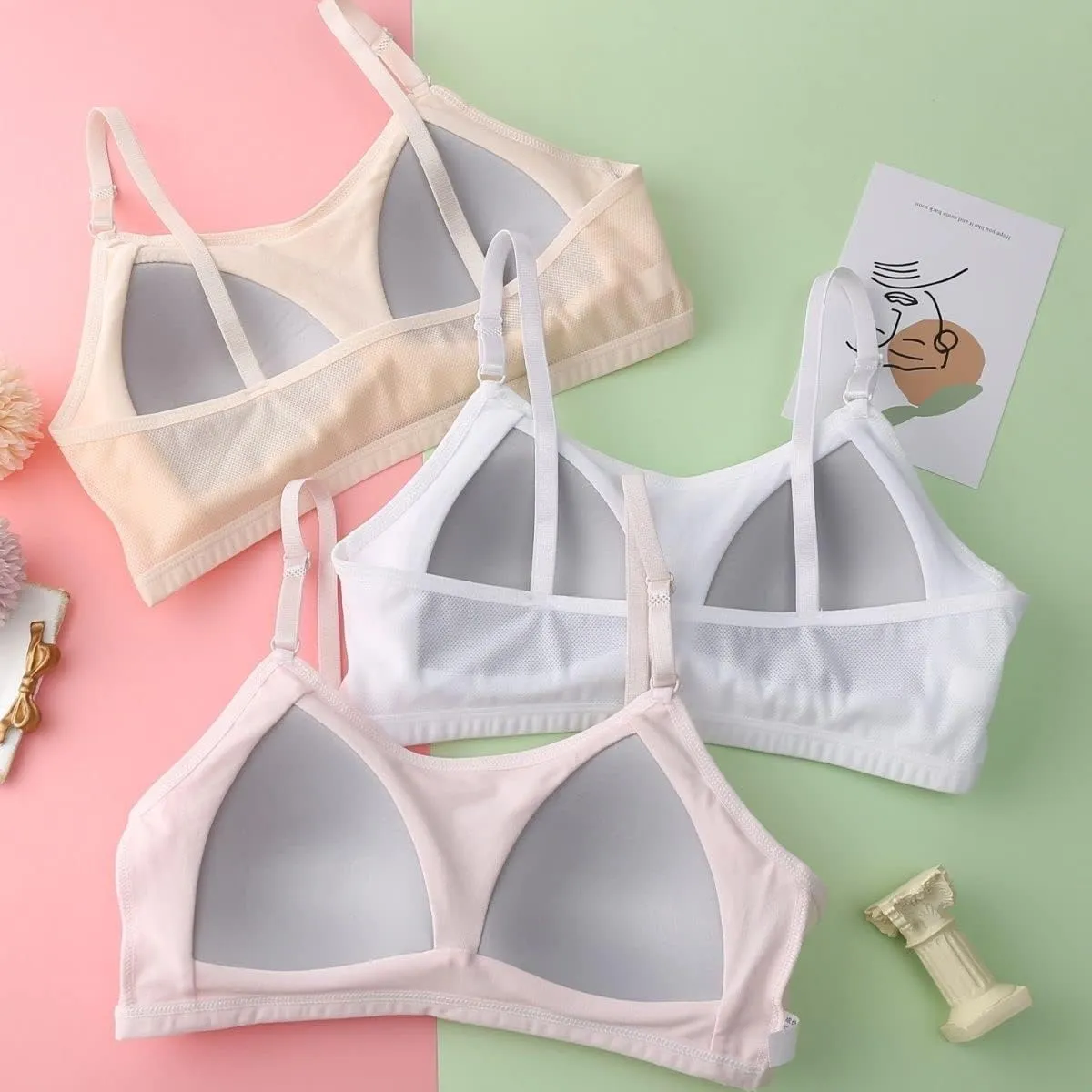 Big Girls Bra Comfort Flex Fit Seamless for Girl Teens with Adjustable Straps, Pull-on Design