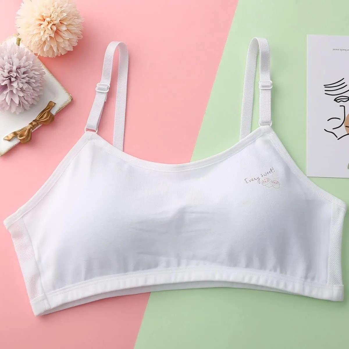 Big Girls Bra Comfort Flex Fit Seamless for Girl Teens with Adjustable Straps, Pull-on Design