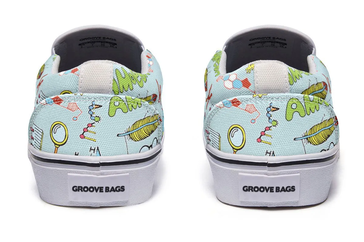 Biology Doodle Slip-On Shoes