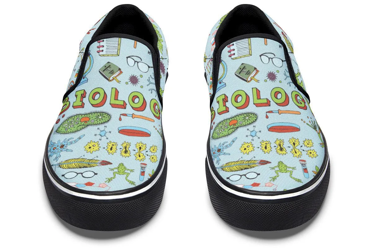 Biology Doodle Slip-On Shoes