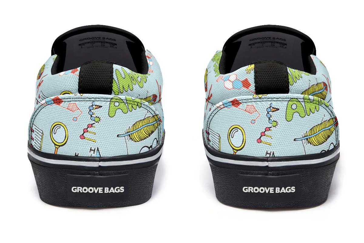 Biology Doodle Slip-On Shoes