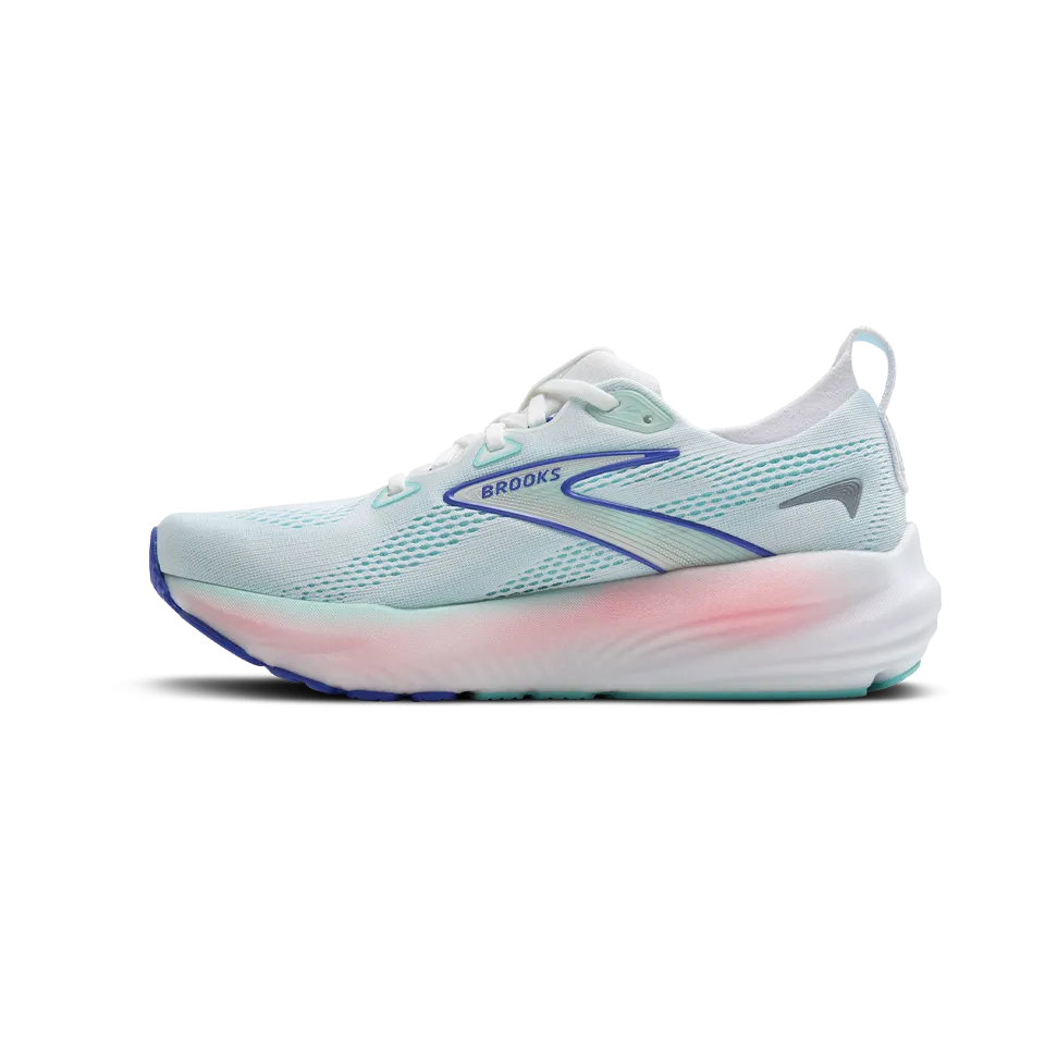 Brooks Women's Glycerin 22 D Width White/Limpet Shell/Amparo Blue