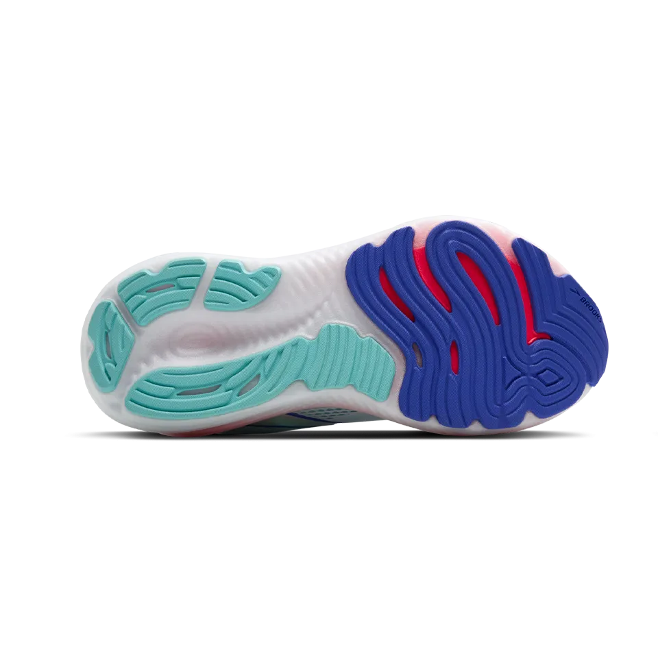 Brooks Women's Glycerin 22 D Width White/Limpet Shell/Amparo Blue