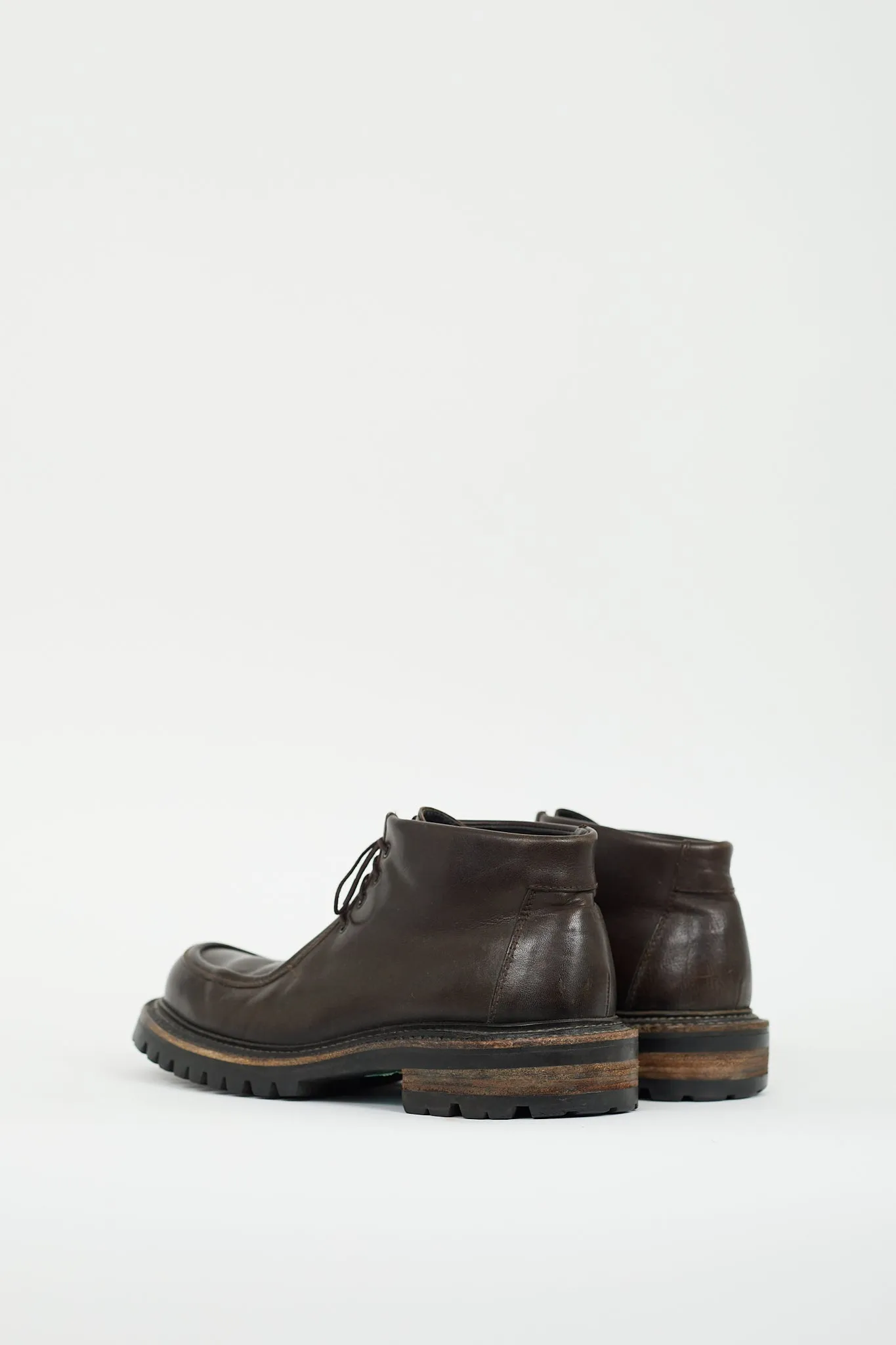 Brown Leather Lug Boot