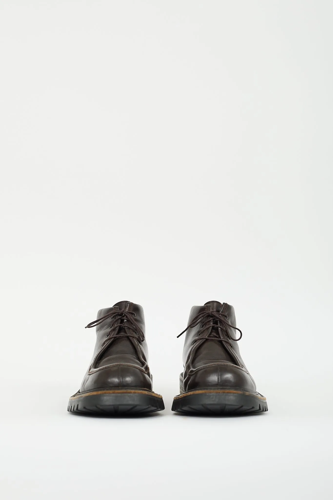 Brown Leather Lug Boot