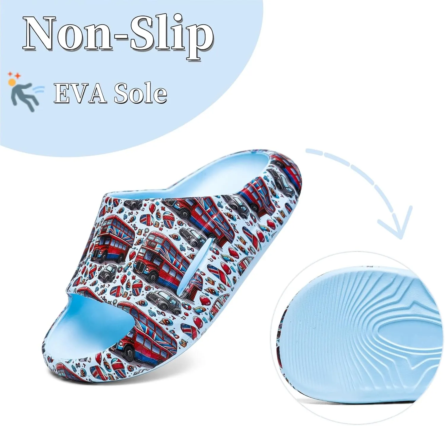DAYUMKOU Toddler Boy Sandals Girls Footwear Cute Open Toe Beach Slides Indoor Outdoor Kids Slippers Lightweight Pool Shoes