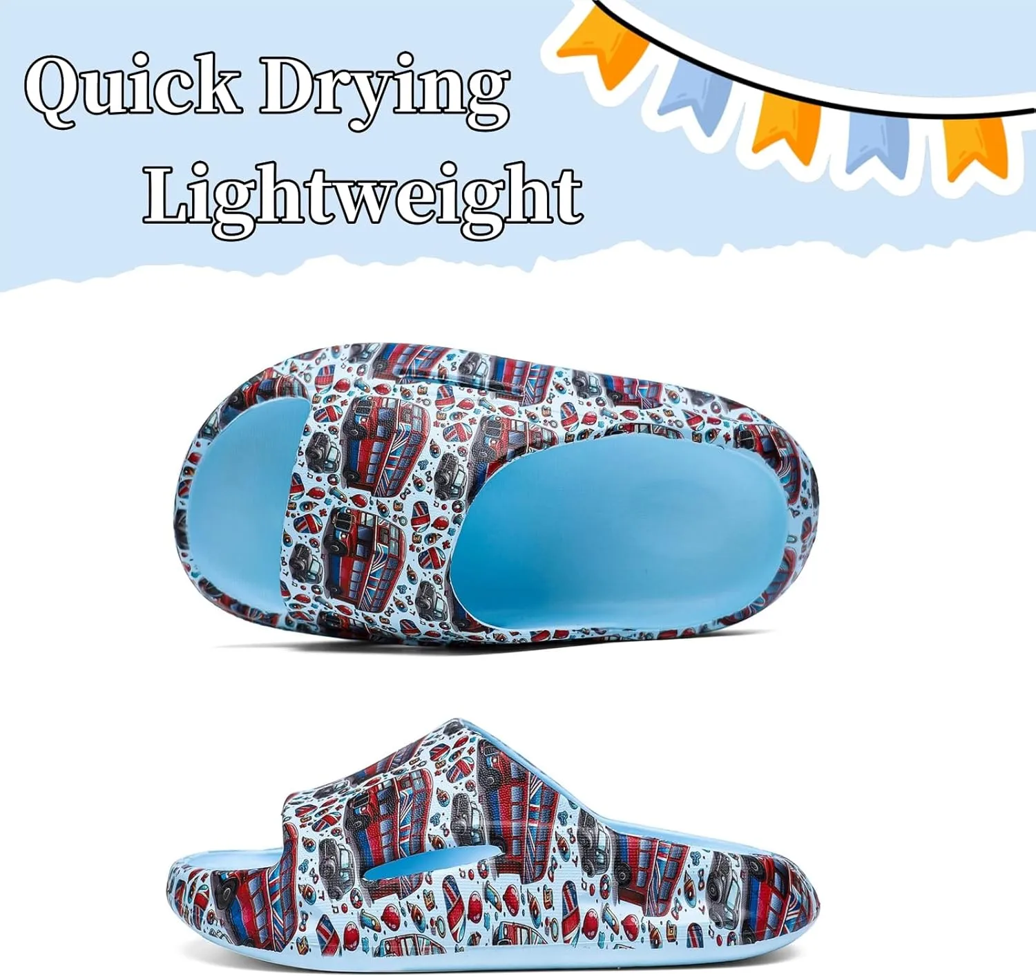 DAYUMKOU Toddler Boy Sandals Girls Footwear Cute Open Toe Beach Slides Indoor Outdoor Kids Slippers Lightweight Pool Shoes