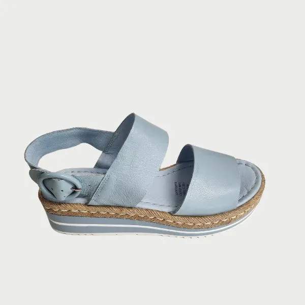 Django & Juliette Atha Denim Leather platform Sandels