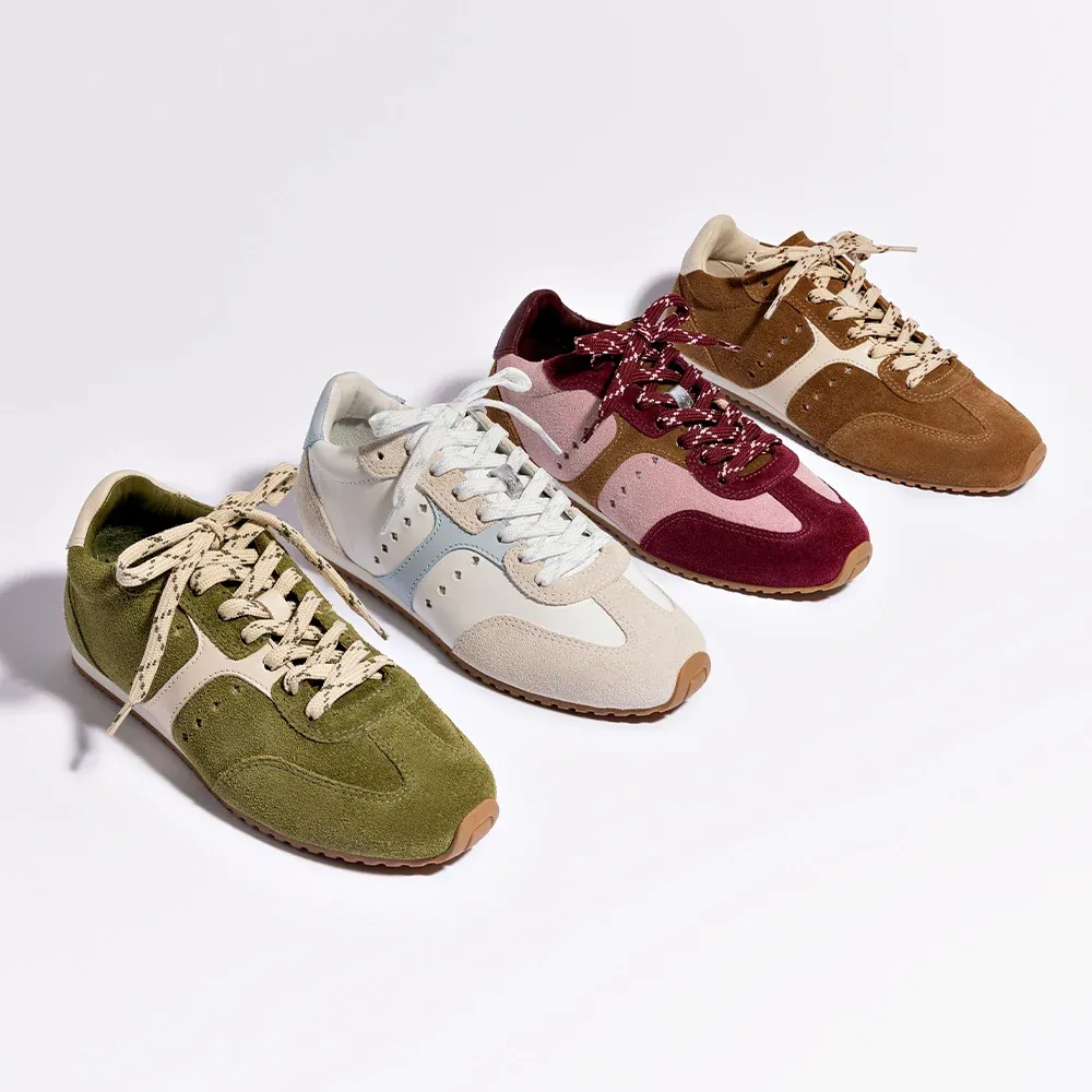 Larroude Stella Sneaker In White-Silver Metallic Leather