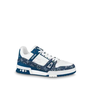 LOUIS VUITTON LV TRAINER MONOGRAM DENIM WHITE BLUE