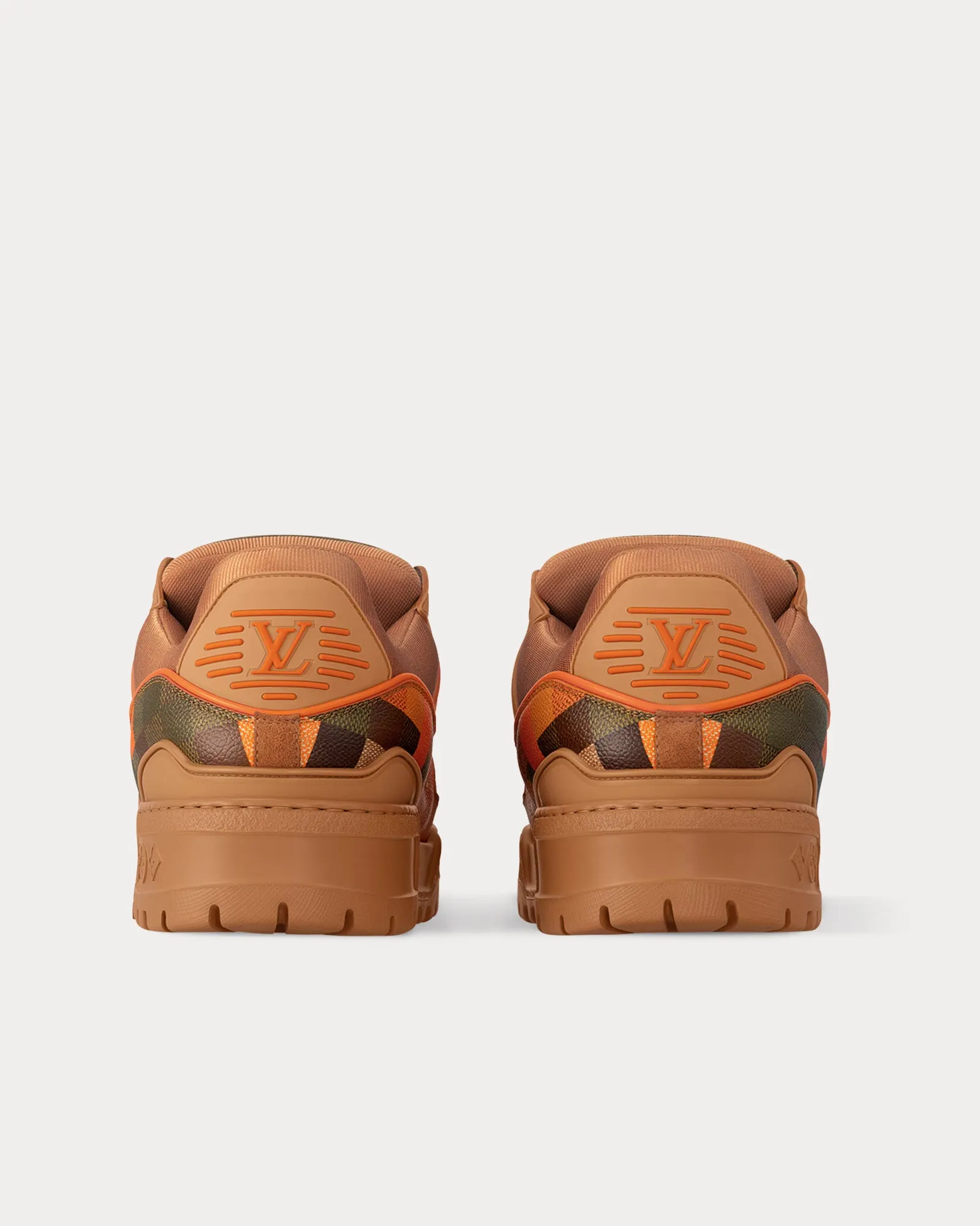 LV Maxi Trainer Damoflage-Printed Calf Leather Orange Low Top Sneakers