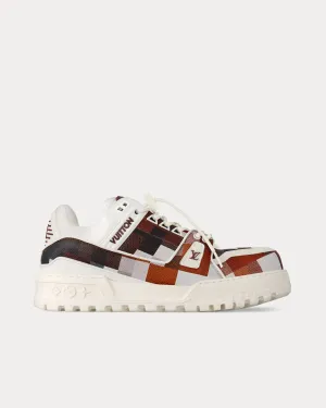 LV Maxi Trainer Damoflage-Printed Calf Leather White / Brown Low Top Sneakers