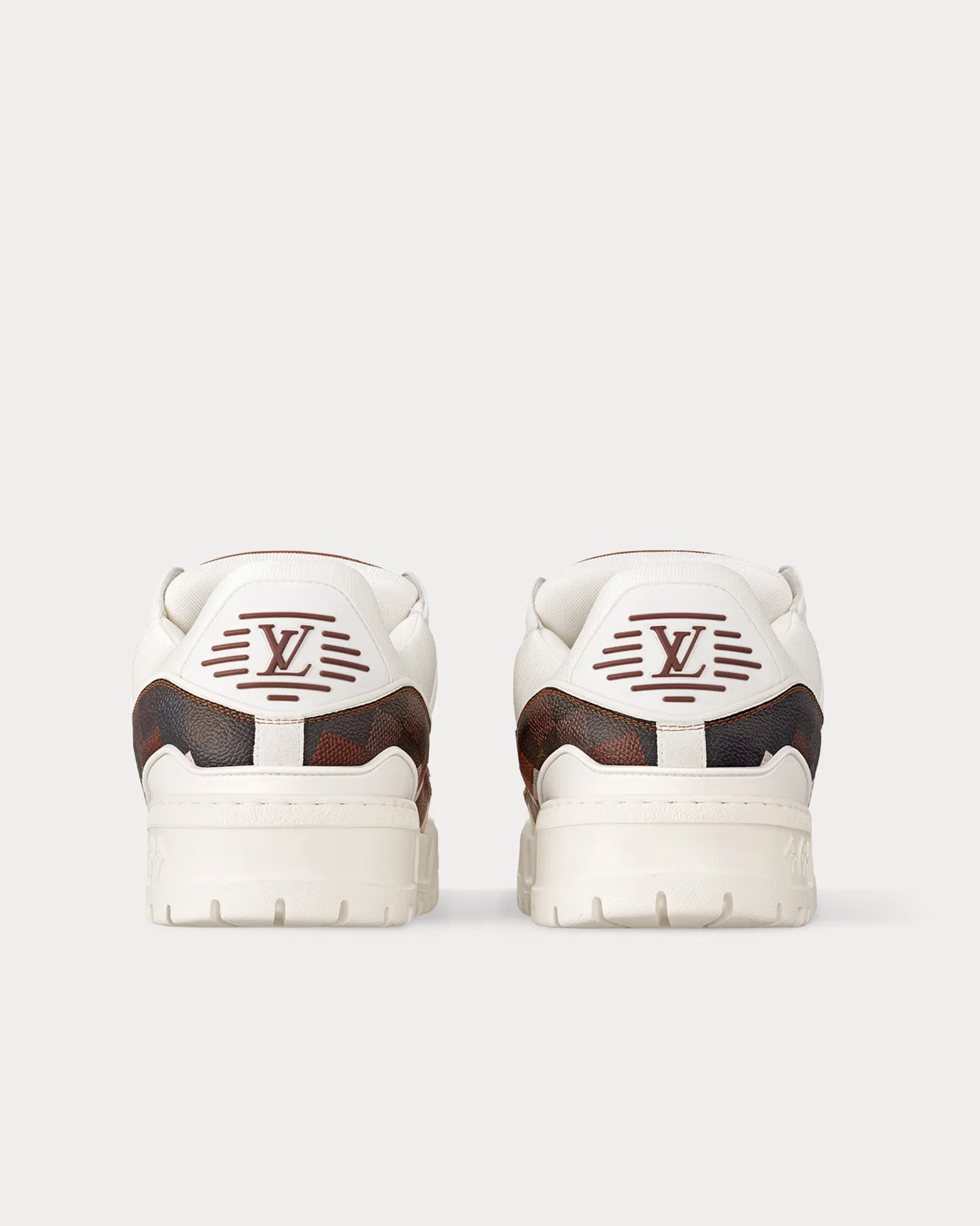 LV Maxi Trainer Damoflage-Printed Calf Leather White / Brown Low Top Sneakers