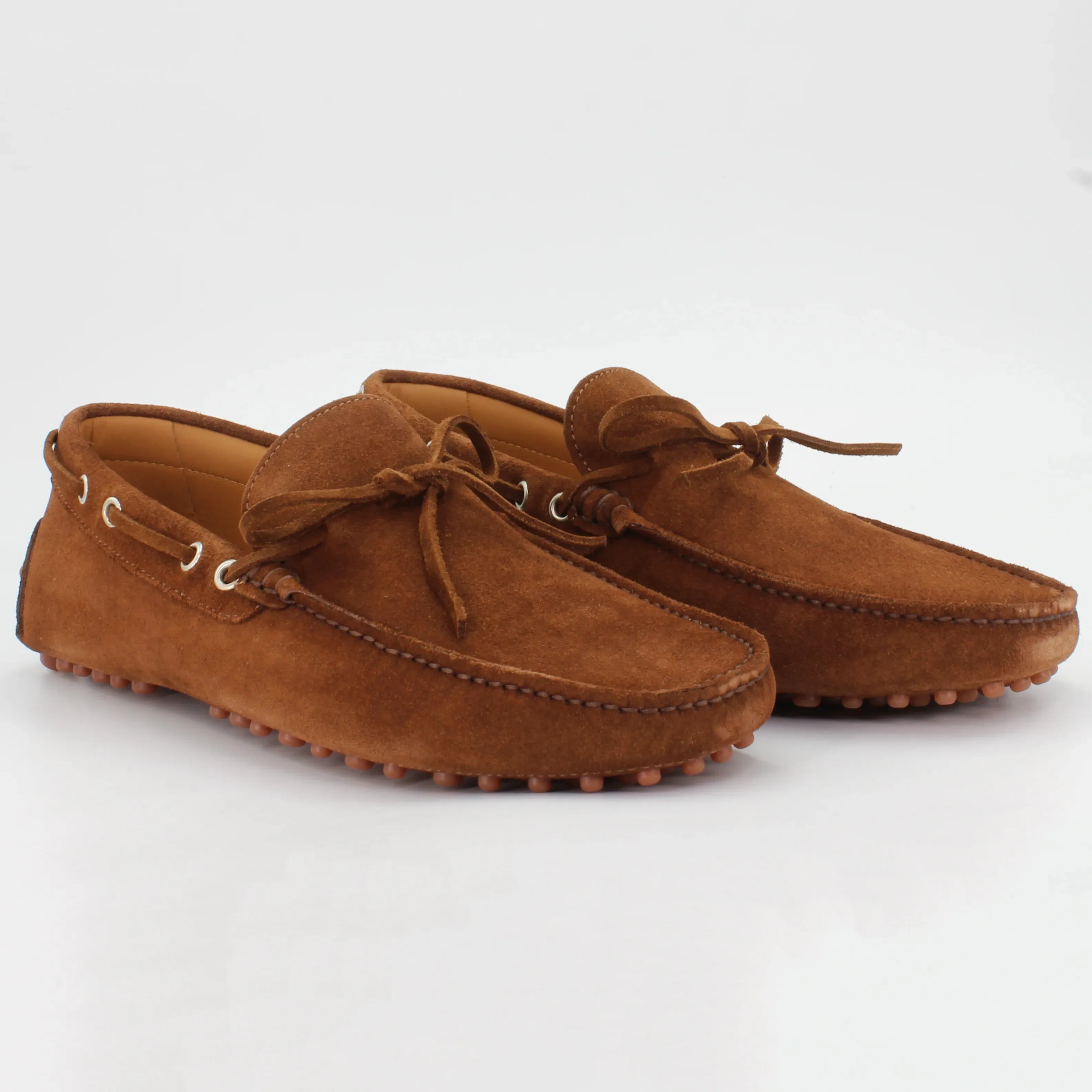 Men's Driver in Calf Leather Suede Chestnut Brown (CONU0460003)