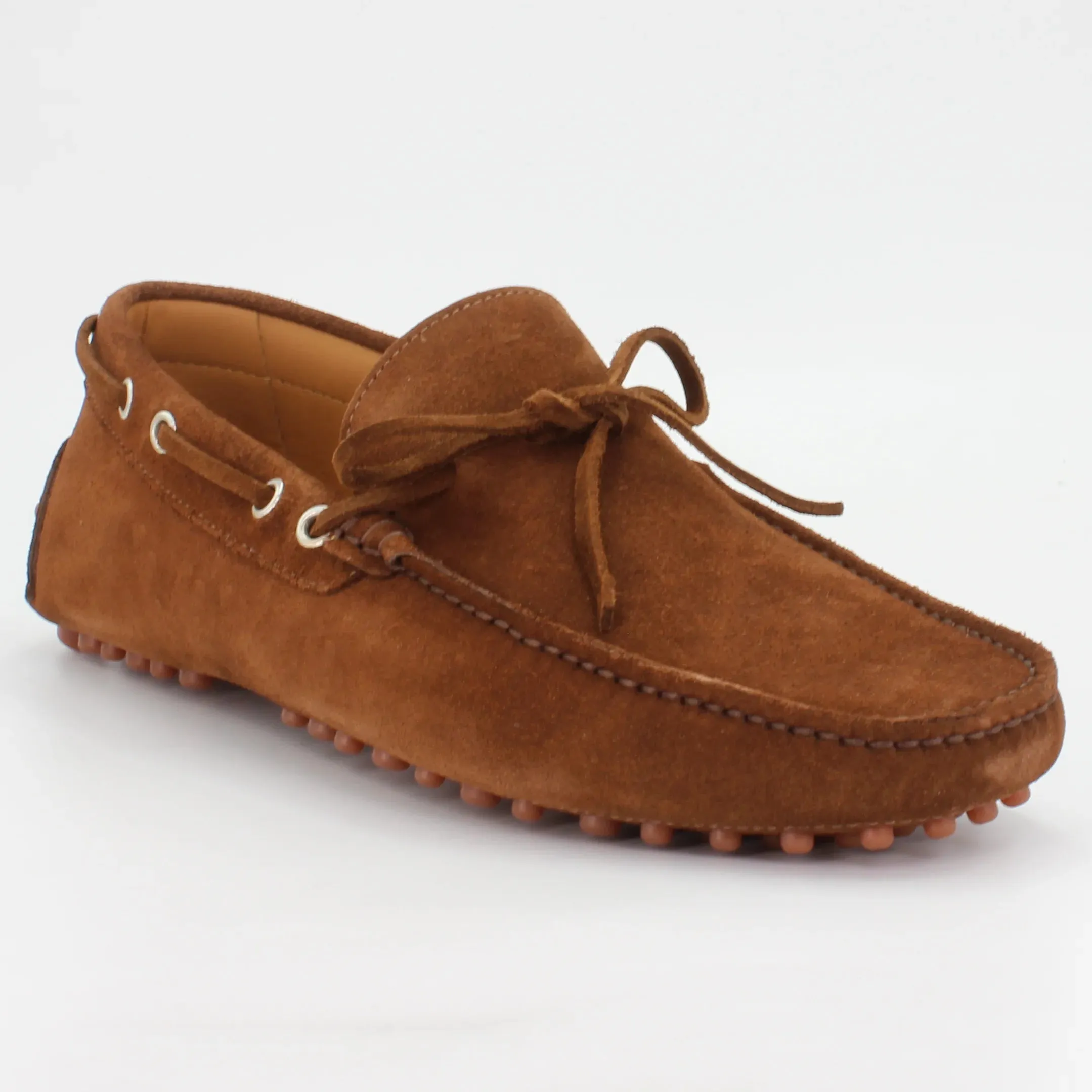 Men's Driver in Calf Leather Suede Chestnut Brown (CONU0460003)
