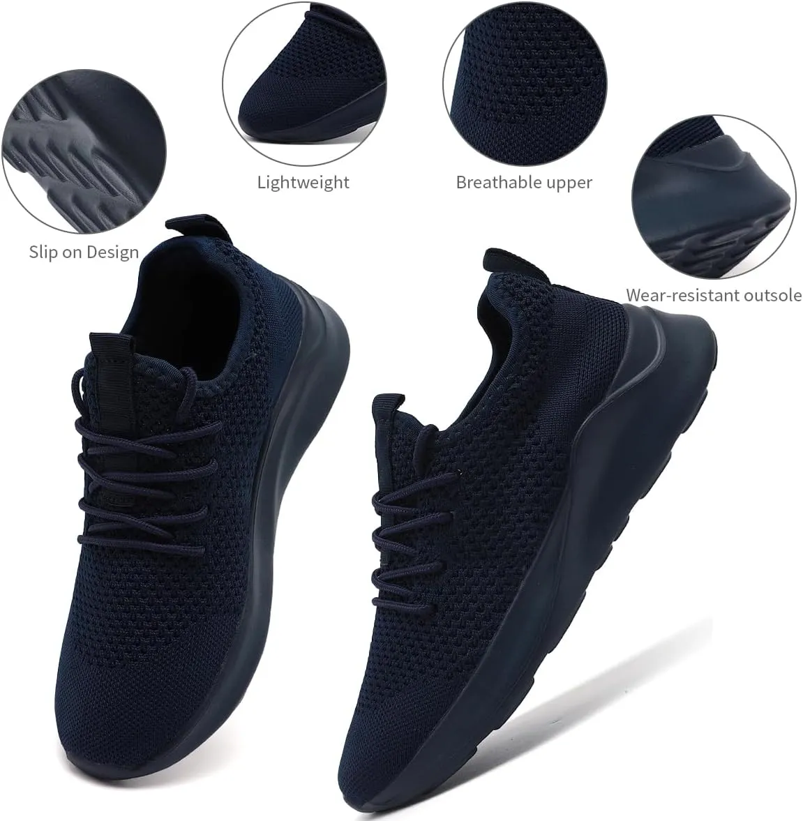 Men's Running Walking Shoes Sneakers Tennis Fitness Athletic Shoes Non Slip On Sports Casual Workout Shoe Lightweight Comfortable Gym Fashion Breathable Mesh Trainer