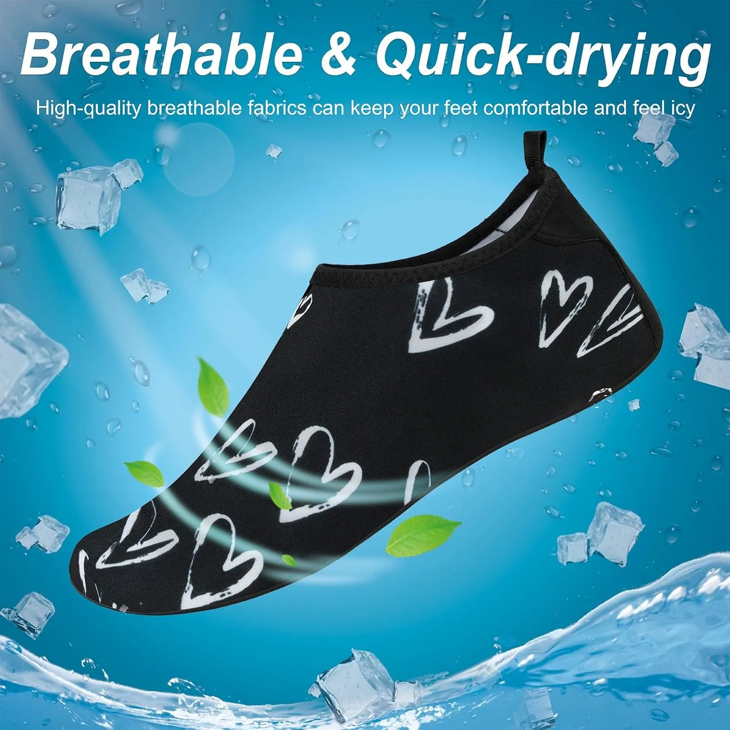 Metog Men Women Water Shoes Quick-Dry Aqua Socks Barefoot Slip-on for Beach Swim Sport Surf Yoga Exercise