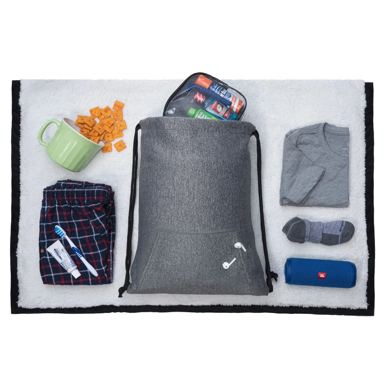 Mélange Drawstring Bag w/ Quick-Access Pocket