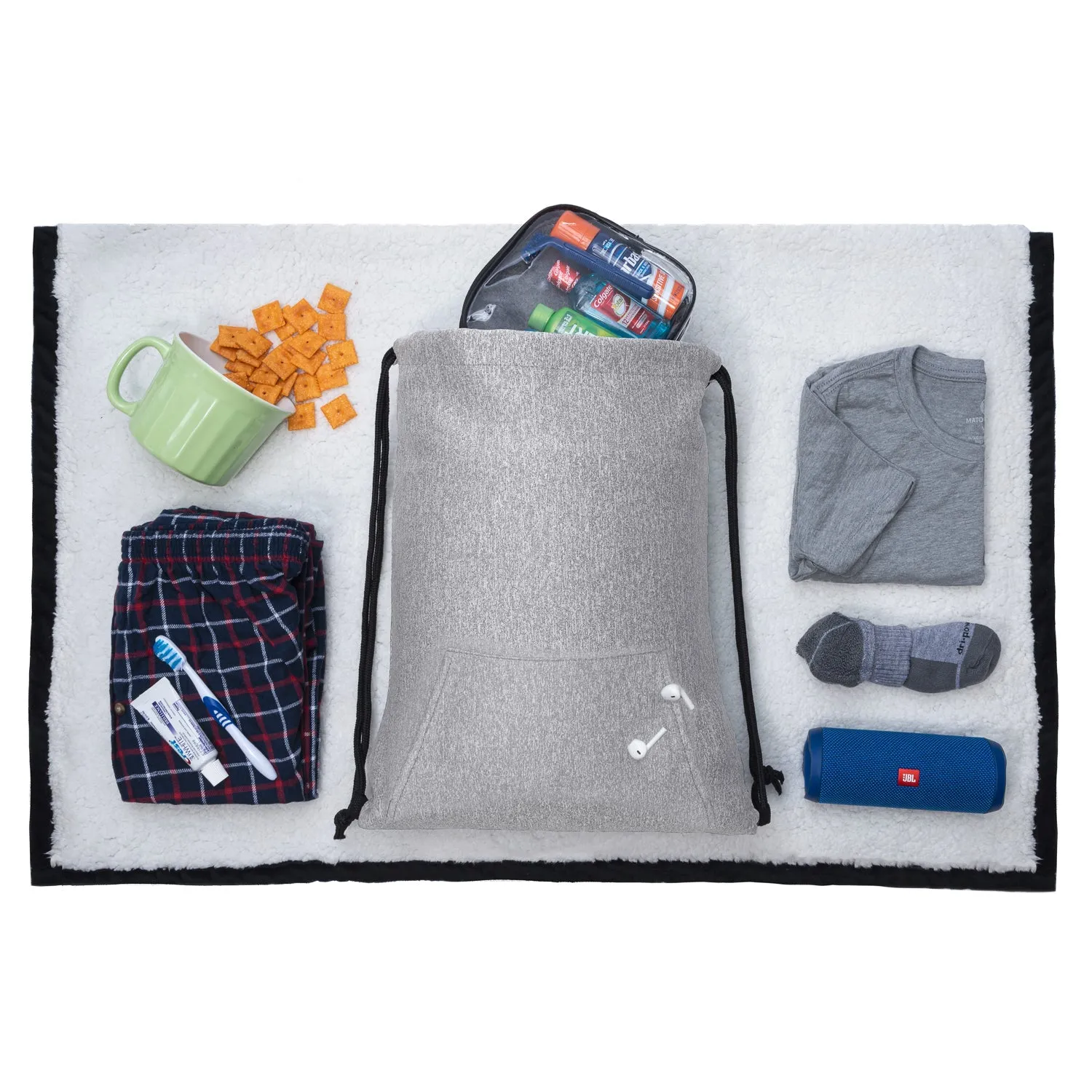 Mélange Drawstring Bag w/ Quick-Access Pocket