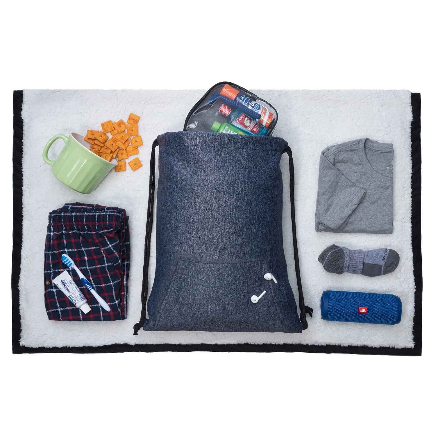 Mélange Drawstring Bag w/ Quick-Access Pocket