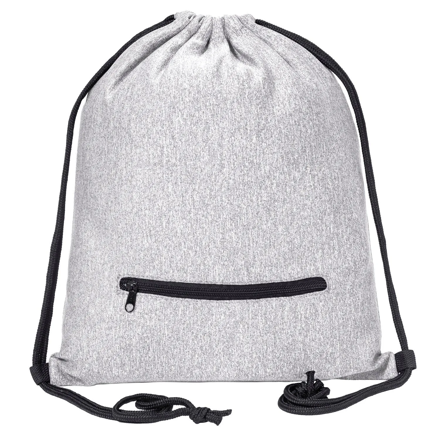Mélange Drawstring Bag w/ Zipper Pocket