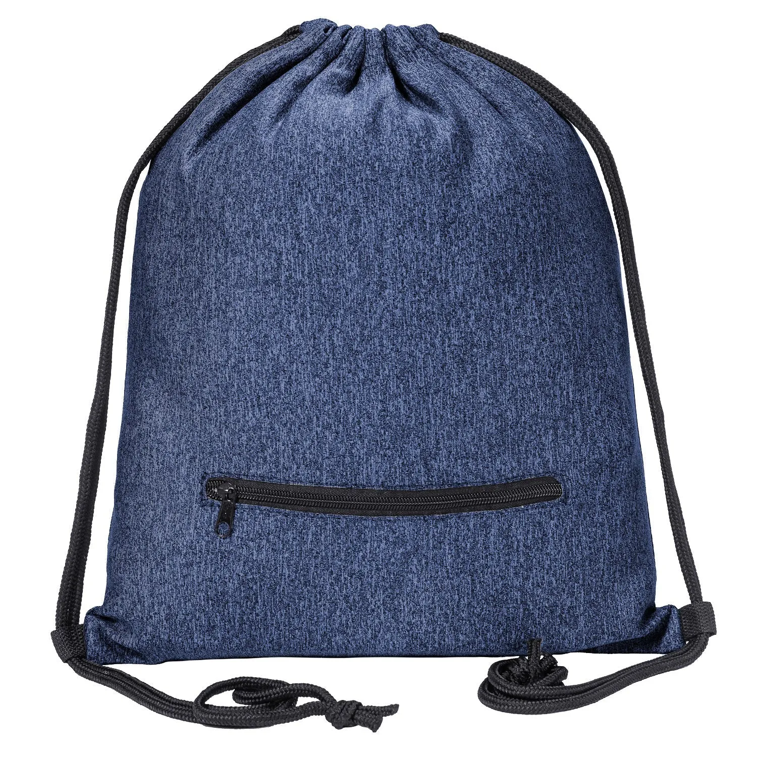 Mélange Drawstring Bag w/ Zipper Pocket