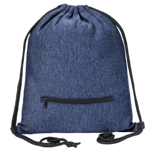 Mélange Drawstring Bag w/ Zipper Pocket
