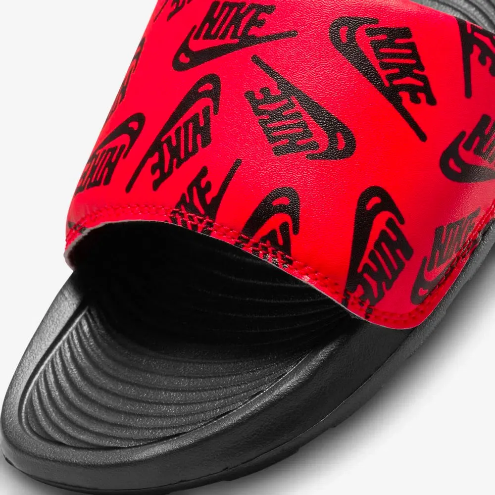 Nike Victori One "All Over Logo" Print Slides (Black/Red)(CN9678-601)
