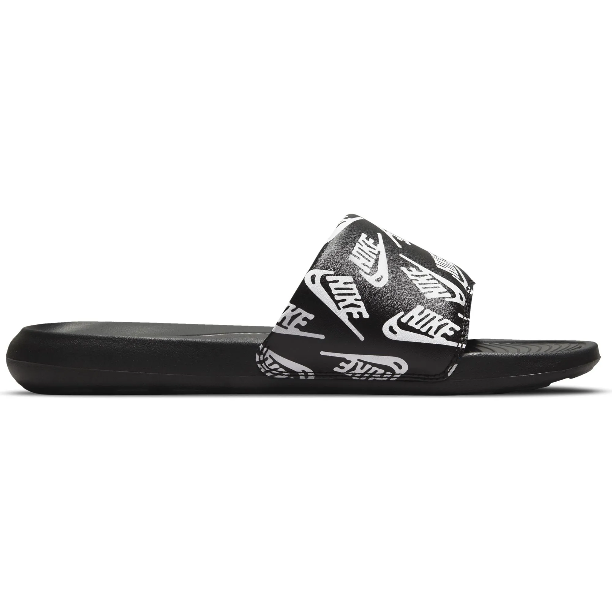 Nike Victori One "All Over Logo" Print Slides (Black/White)(CN9678-008)