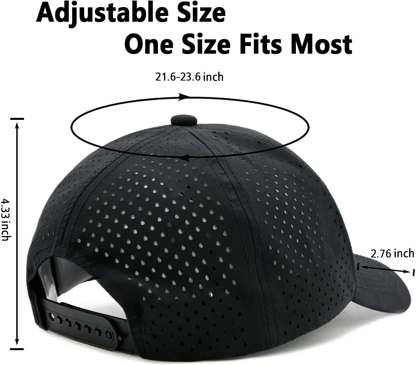Quick Dry Laser Cut Mesh Snapback Trucker Hat for Men - Breathable Curved Brim Baseball Cap for Workouts, Running