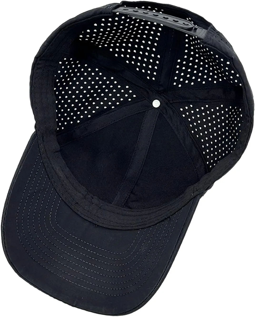 Quick Dry Laser Cut Mesh Snapback Trucker Hat for Men - Breathable Curved Brim Baseball Cap for Workouts, Running