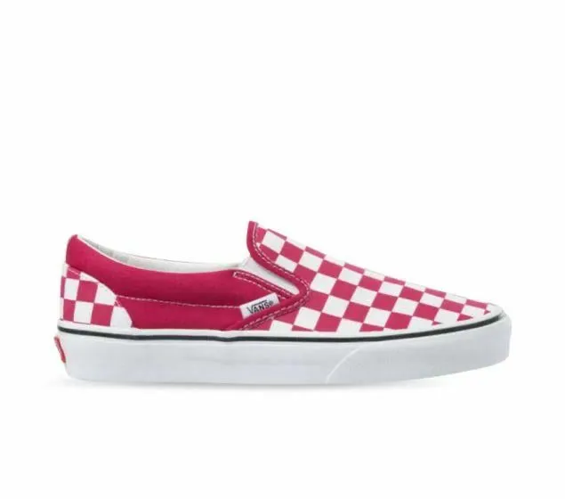 Vans Checkerboard Slip On - Cerise/White