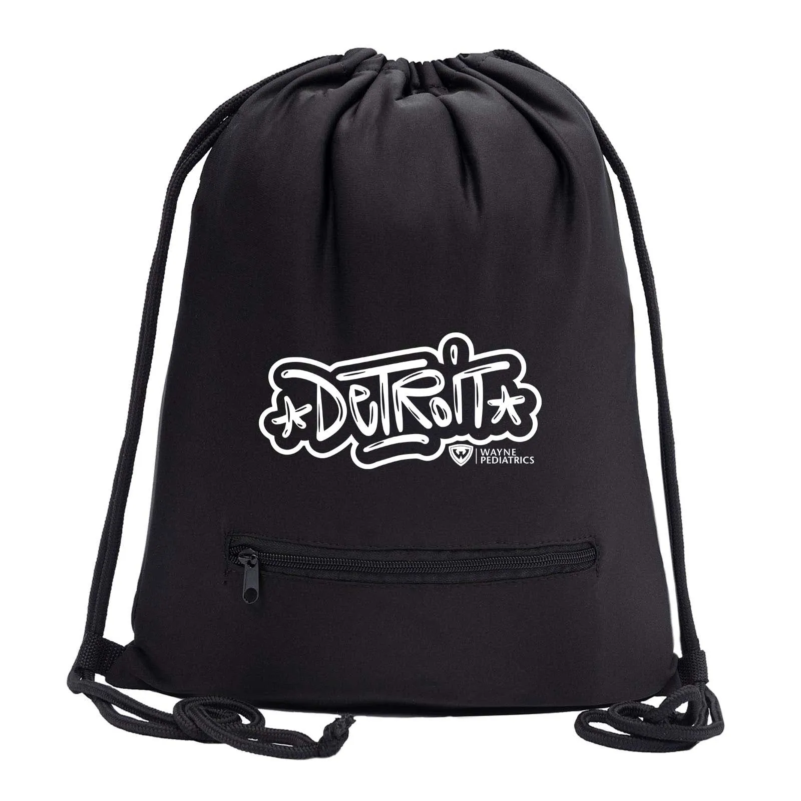 Wayne Pediatrics Drawstring Bag w/ Zipper Pocket Printed