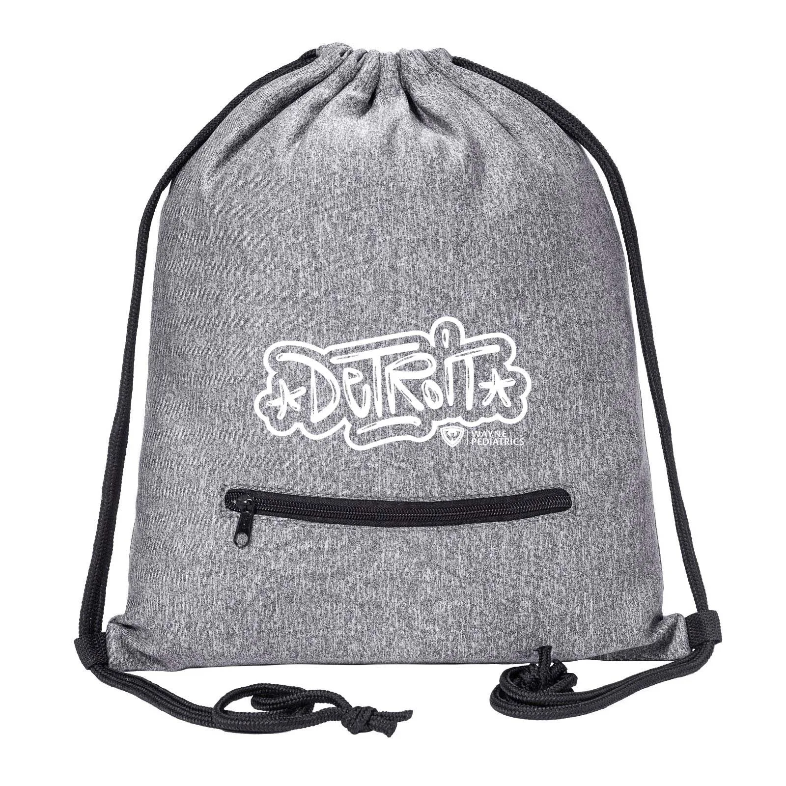 Wayne Pediatrics Drawstring Bag w/ Zipper Pocket Printed