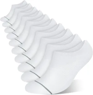 wernies 10 Pairs No Show Socks Men Low Cut Ankle Short Casual Thin Invisible Socks with Non Slip Grips