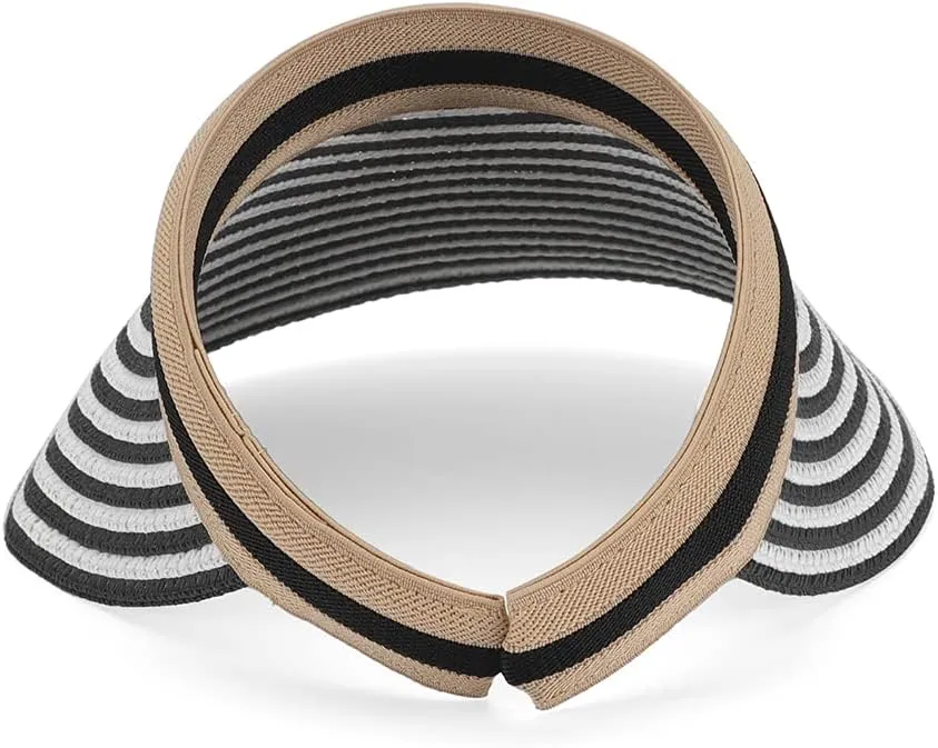 Women Summer Sun Hat Lady's Portable Beach Visor Bowknot Straw Hat