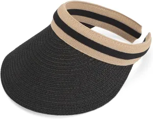 Women Summer Sun Hat Lady's Portable Beach Visor Bowknot Straw Hat